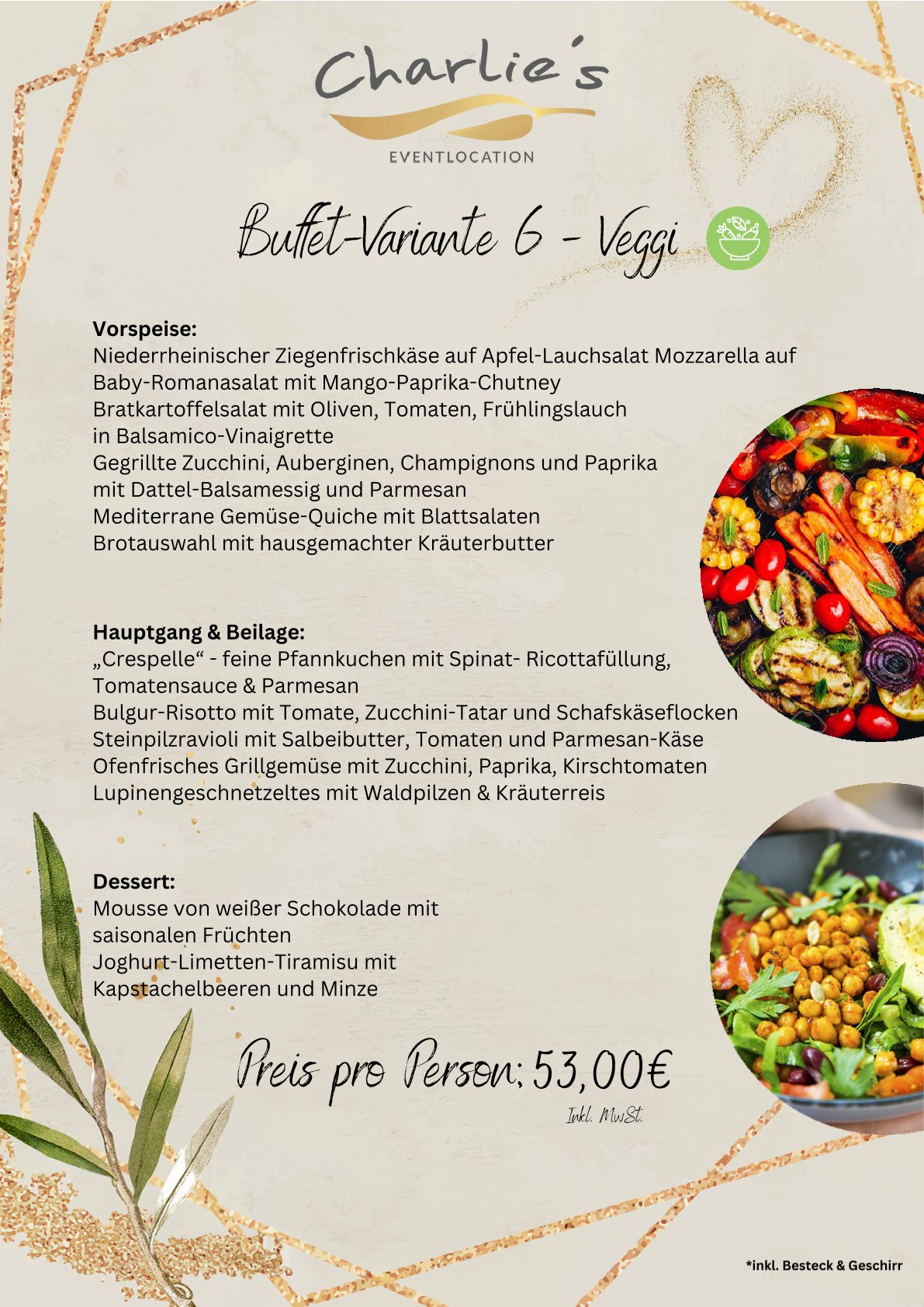 Veganes und vegetarisches Buffet mit bunten Speisen und attraktiv angerichteten Schalen